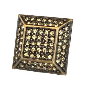 New Boutique Ring Size 6.5 Antique Brass Tone Crystals Premier Chic  2B